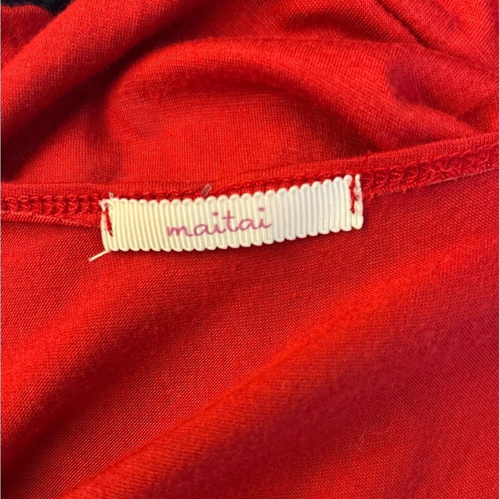 Maitai Red Pleated Top and Navy Lace Mini Dress, Size 2X - Picture 2 of 9